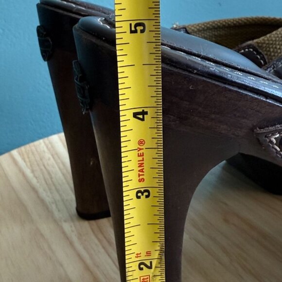 Vintage Womens Harley-Davidson 9 Platform Sandals Open Toe High Heel Olive Green - Picture 14 of 15